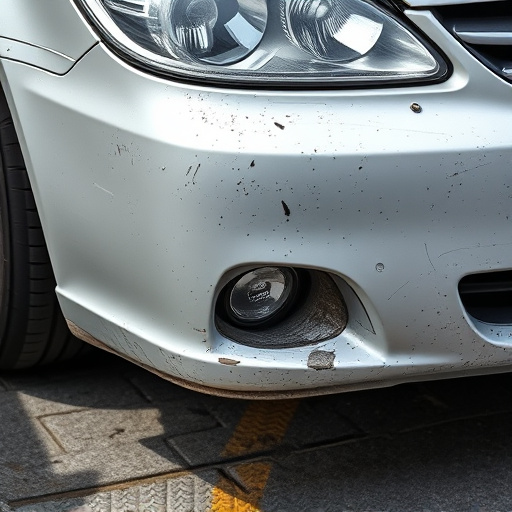 damaged car bumper