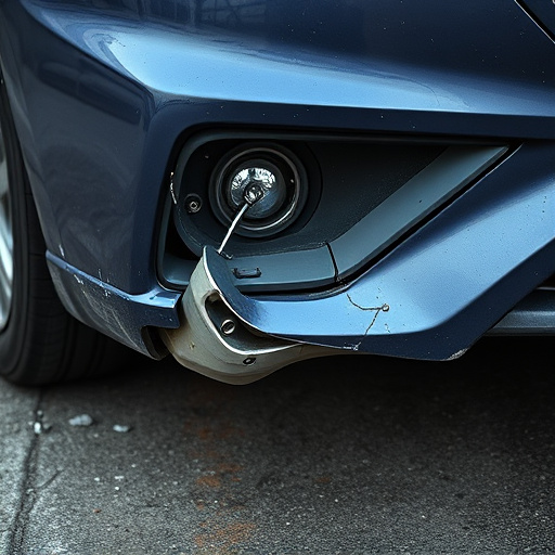 damaged car bumper