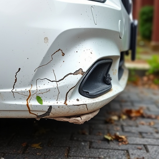 damaged car bumper