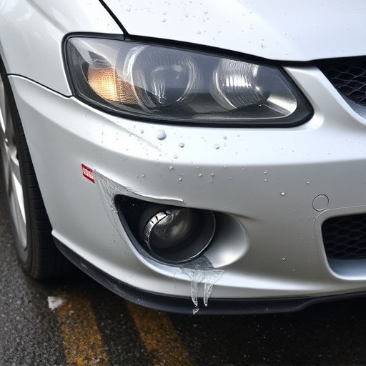 damaged car bumper