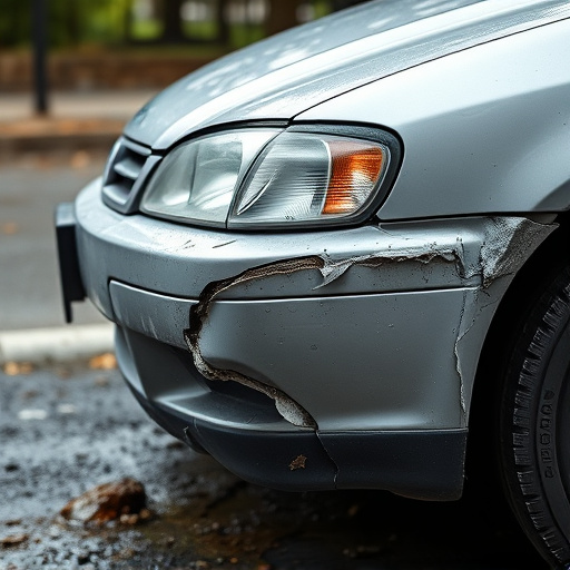damaged car bumper