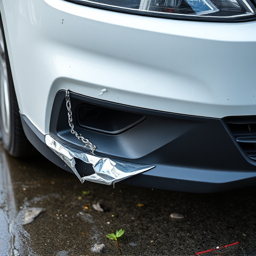 damaged car bumper