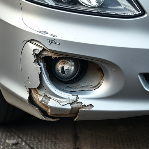 damaged car bumper