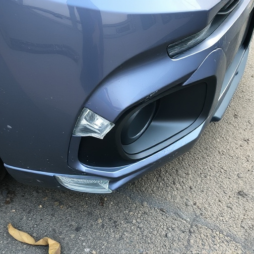 damaged car bumper