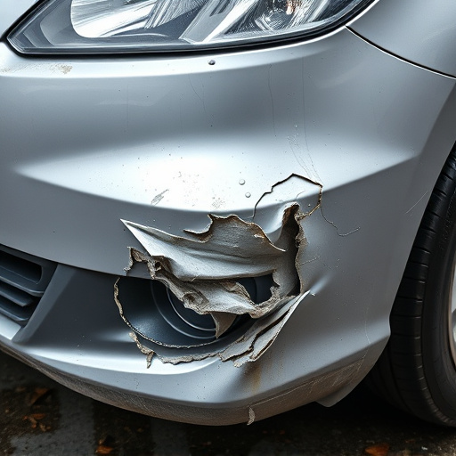 damaged car bumper