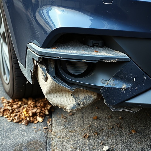 damaged car bumper