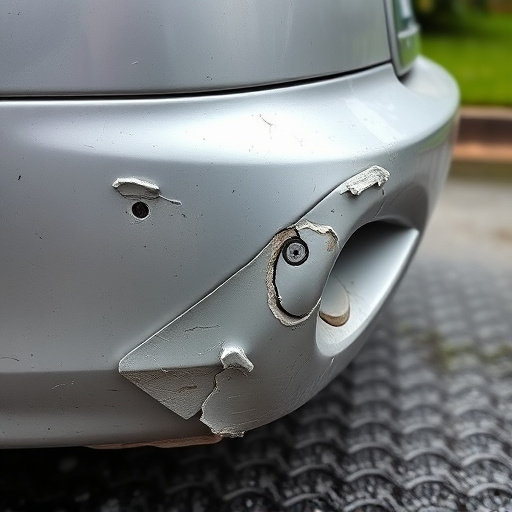 damaged car bumper