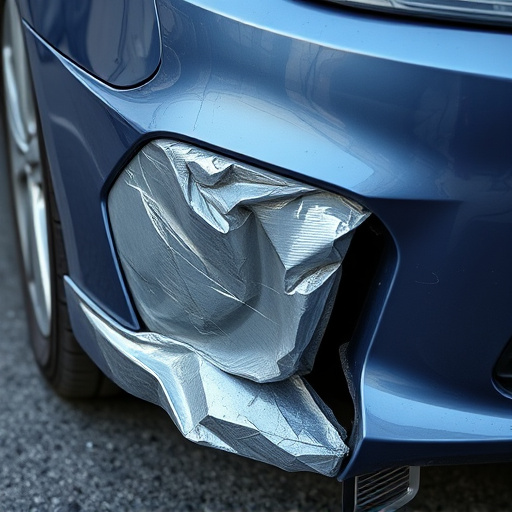 damaged car bumper