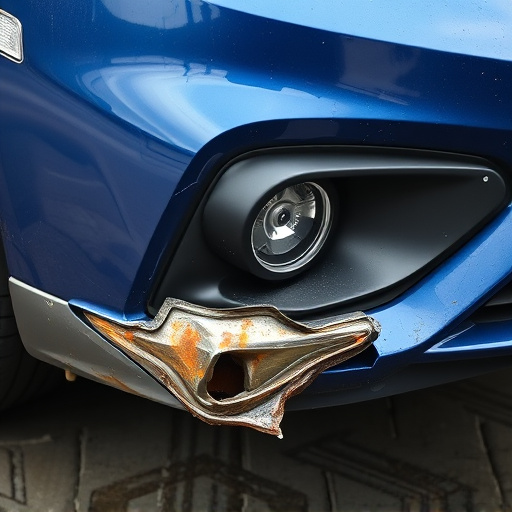 damaged car bumper