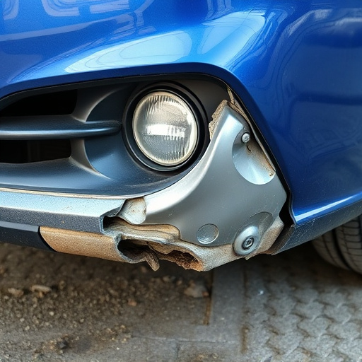 damaged car bumper