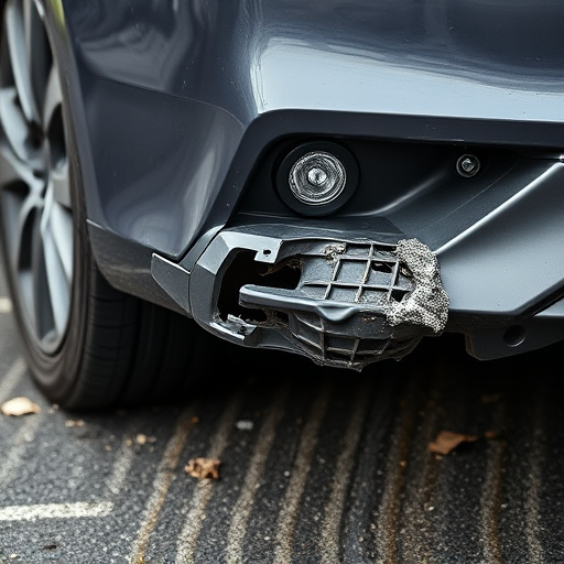 damaged car bumper