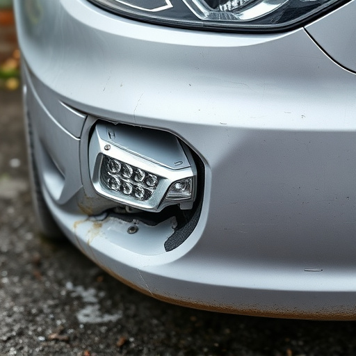 damaged car bumper
