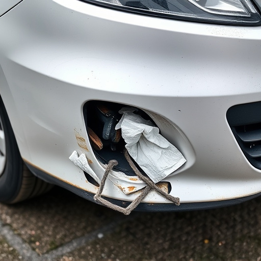 damaged car bumper