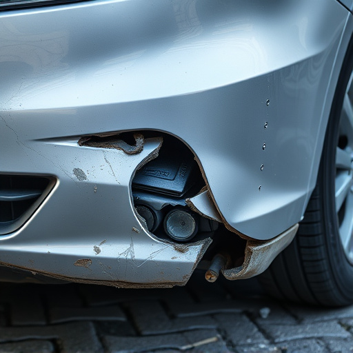 damaged car bumper