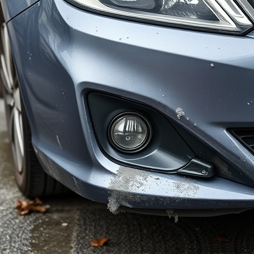 damaged car bumper