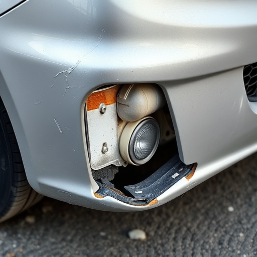 damaged car bumper