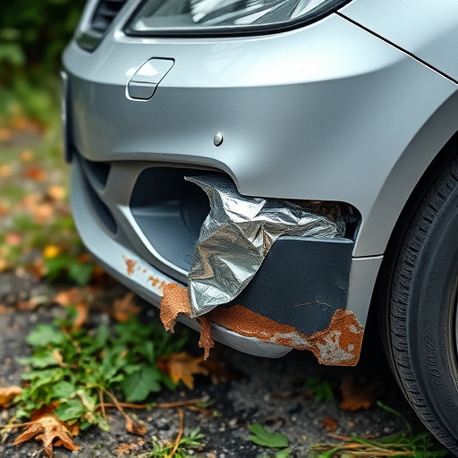 damaged car bumper