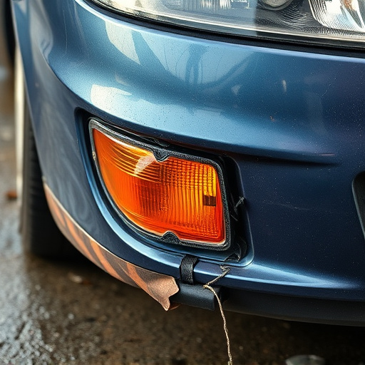 damaged car bumper