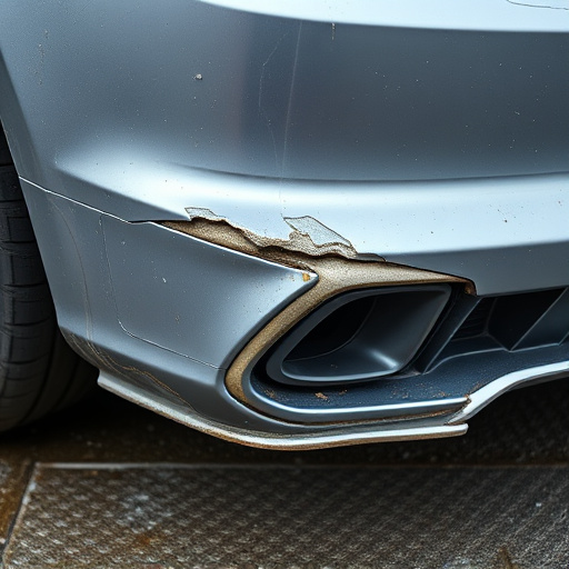 damaged car bumper