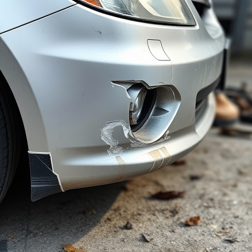 damaged car bumper