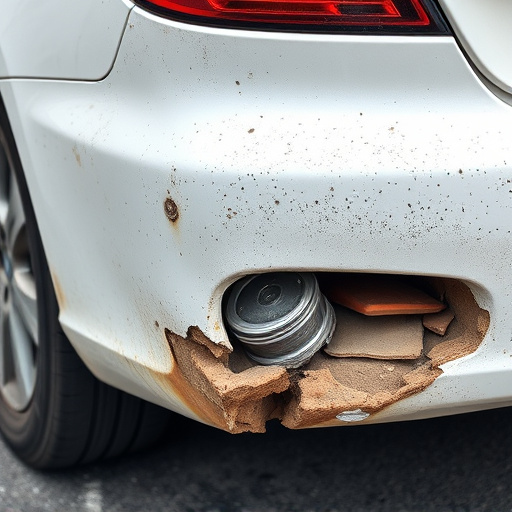 damaged car bumper