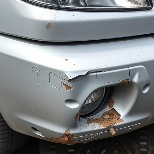 damaged car bumper