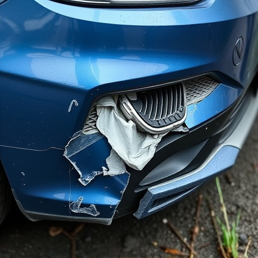 damaged car bumper