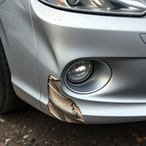 damaged car bumper