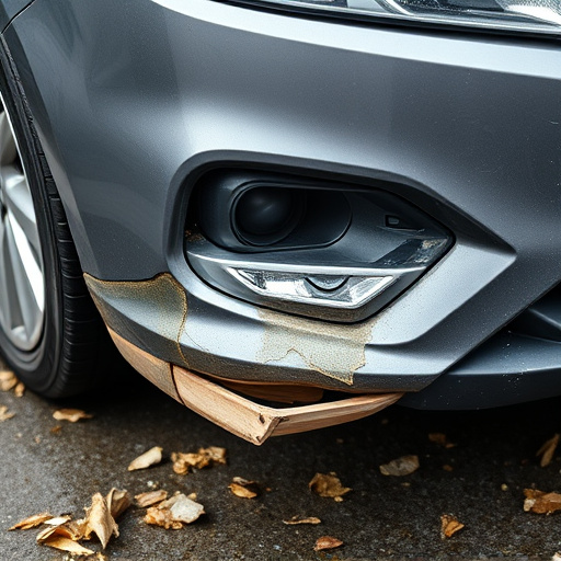 damaged car bumper