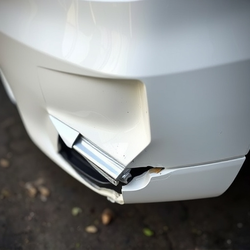 damaged car bumper