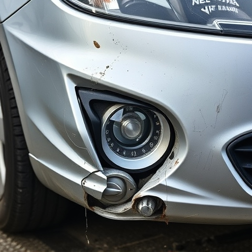 damaged car bumper