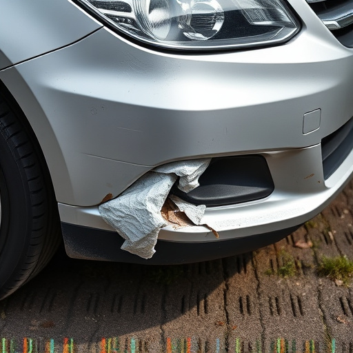 damaged car bumper