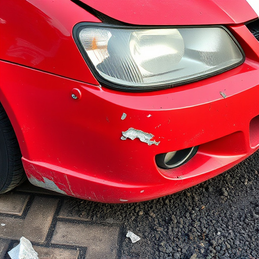 damaged car bumper