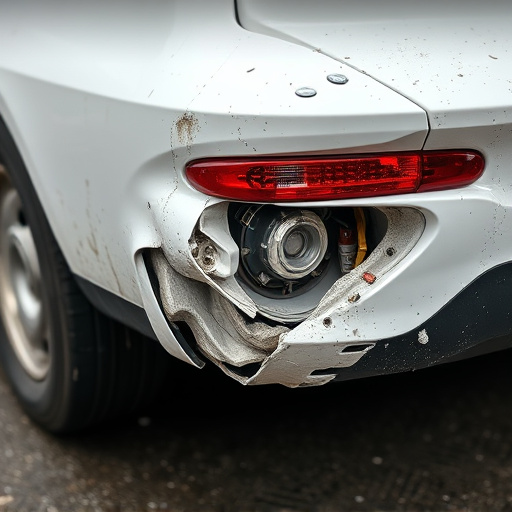 damaged car bumper