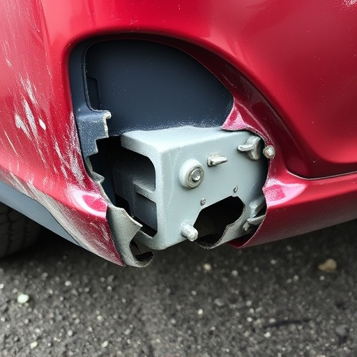 damaged car bumper