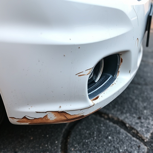 damaged car bumper