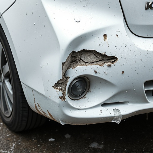 damaged car bumper