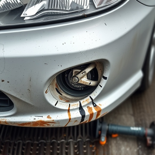 damaged car bumper