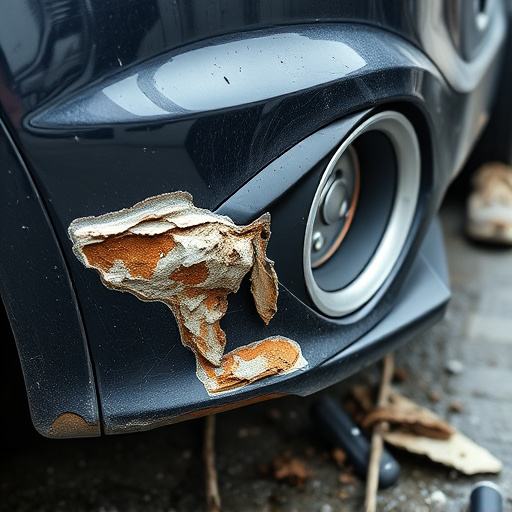 damaged car bumper