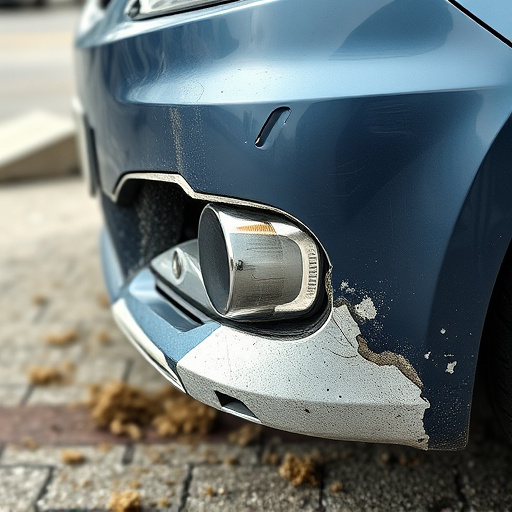 damaged car bumper