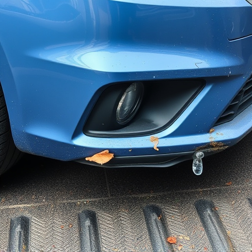damaged car bumper