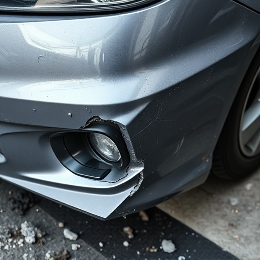 damaged car bumper
