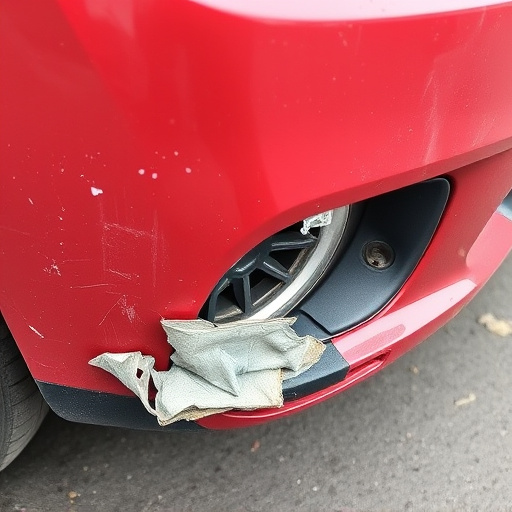 damaged car bumper