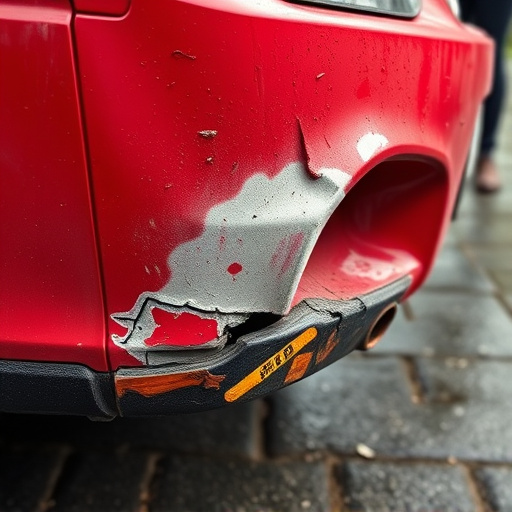 damaged car bumper