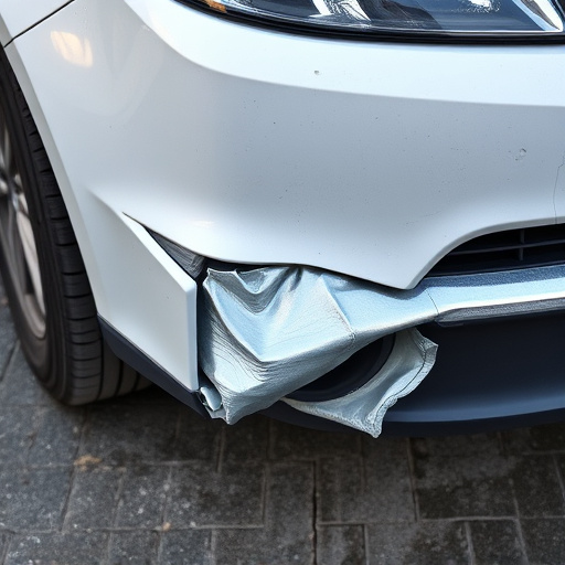 damaged car bumper