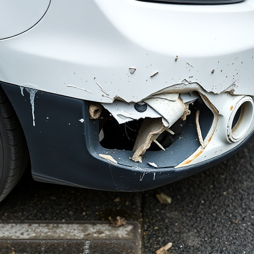 damaged car bumper