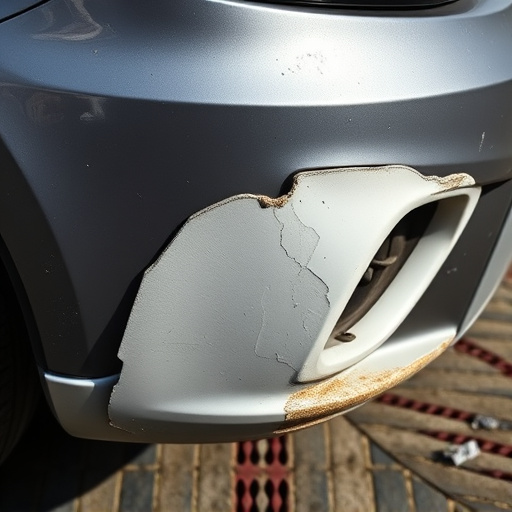 damaged car bumper