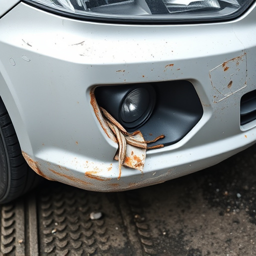 damaged car bumper