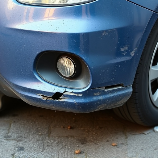 damaged car bumper