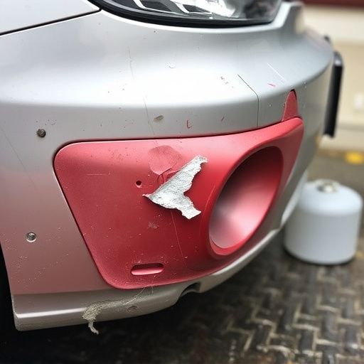 damaged car bumper